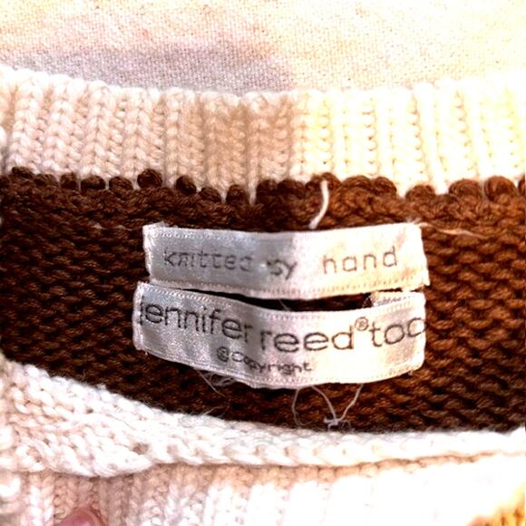 Jennifer Reed Sweater Womens Hand Knit Cottagecore Grannycore Sz Large/XL - Picture 3 of 8